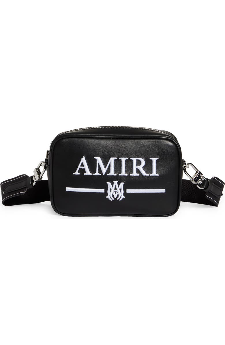 AMIRI Monogram Logo Leather Camera Bag, Main, color,