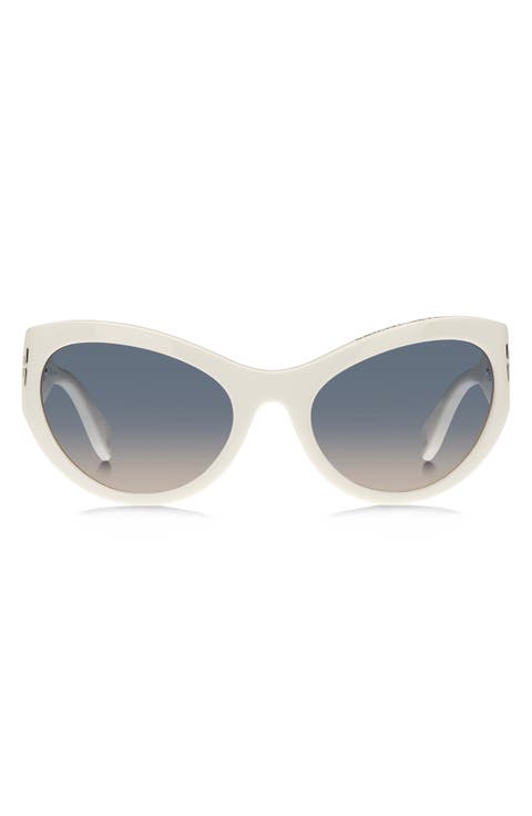 61mm Wrap Cat Eye Sunglasses