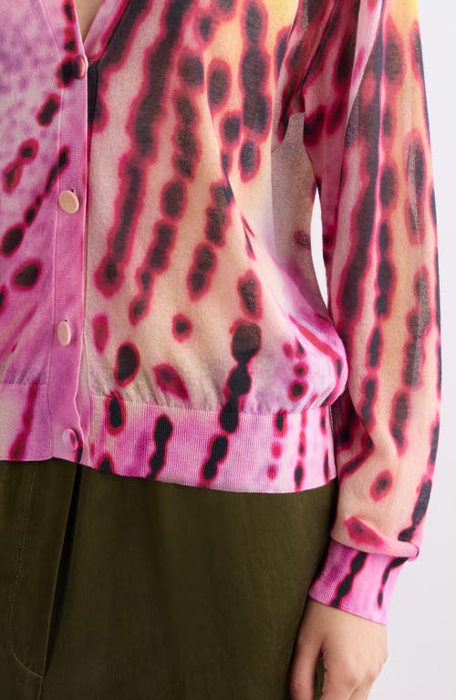 Dries Van Noten Talita Printed Cotton-blend Cardigan In Pink