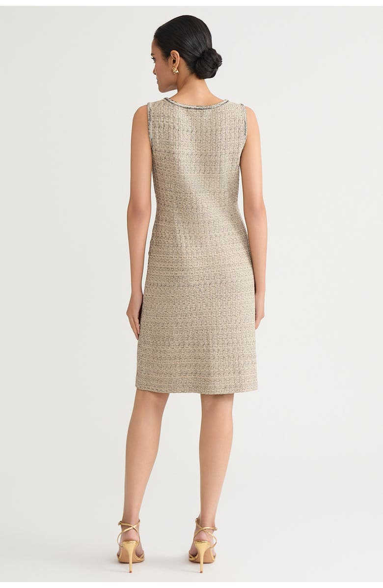 Ming Wang x Tanya Foster Shimmer Tweed A Line Dress, Alternate, color, Gold/Black