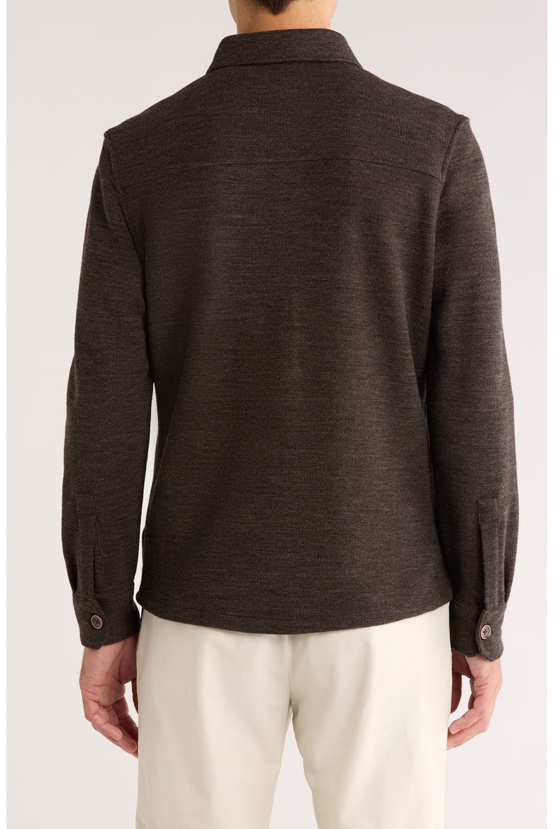 Mezner Wool & Cotton Knit Overshirt, Alternate, color, COFFEE