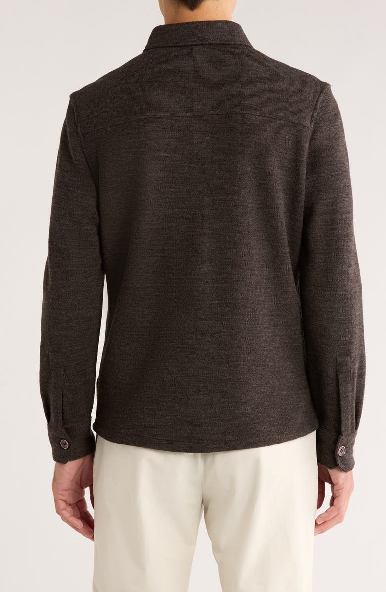 Robert Barakett Mezner Wool & Cotton Knit Overshirt, Alternate, color, Coffee