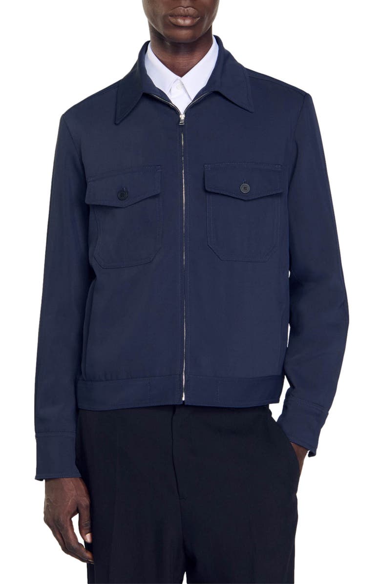 SANDRO Antoine Zip-Up Jacket, Main, color, 