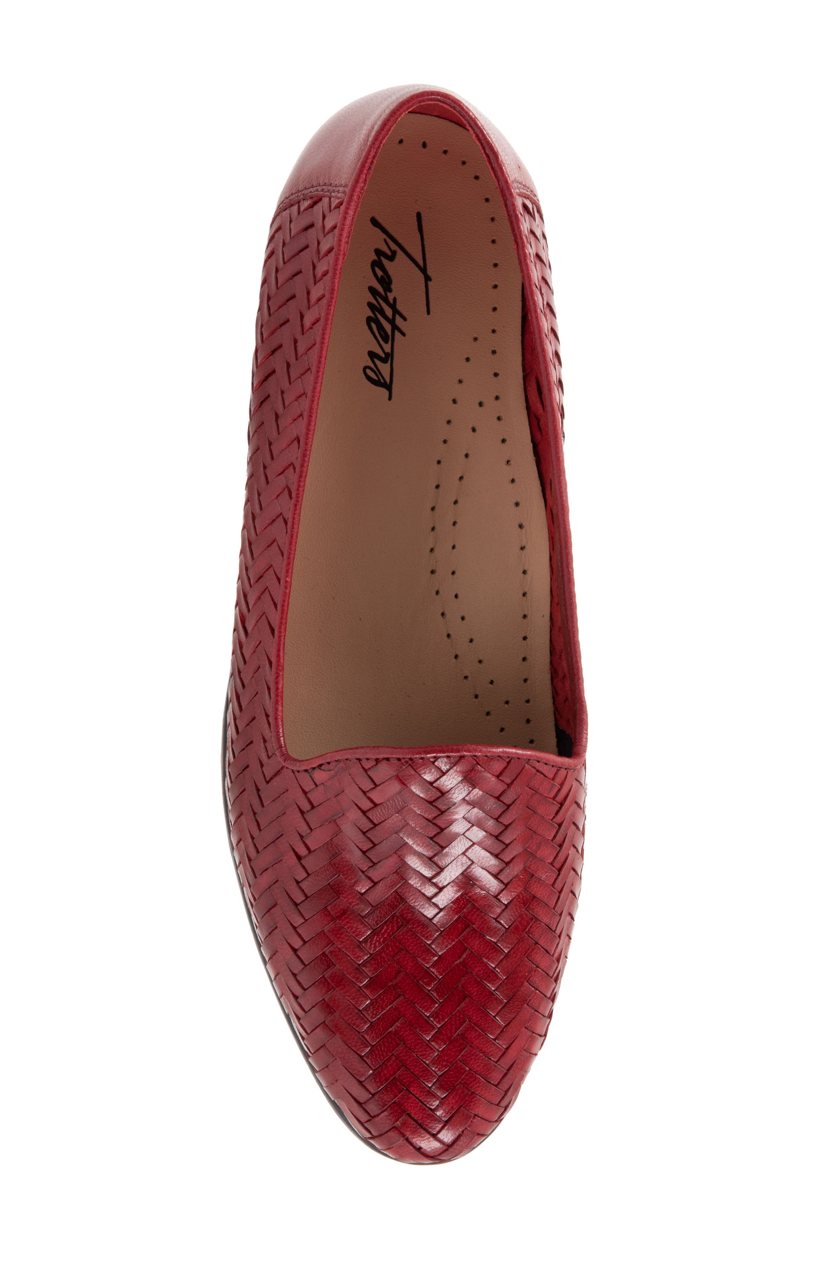 Liz III Flat, Alternate, color, RED LEATHER