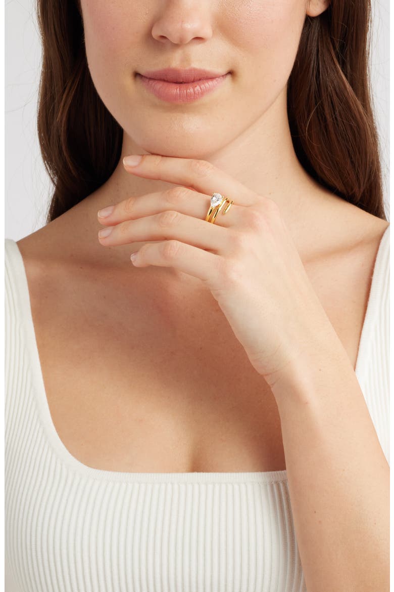 Cubic Zirconia Wrap Ring, Alternate, color, CLEAR- GOLD