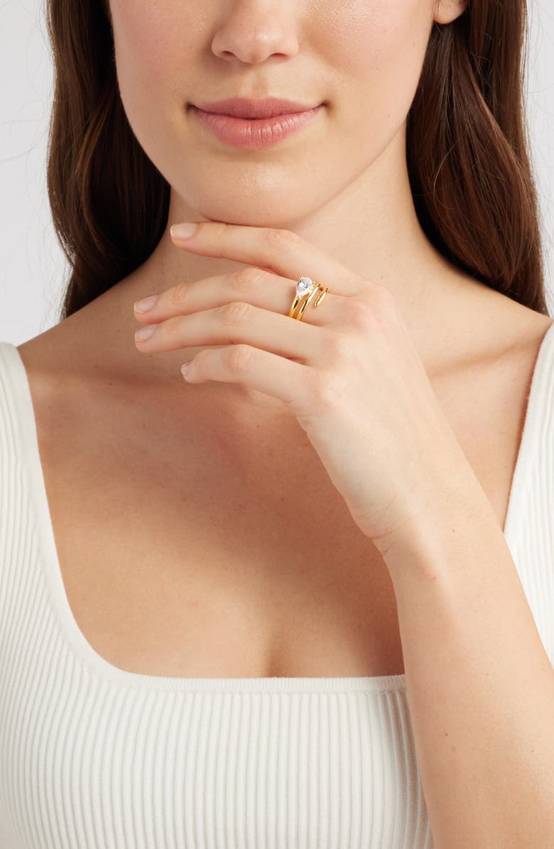 Nordstrom Cubic Zirconia Wrap Ring, Alternate, color, Clear- Gold
