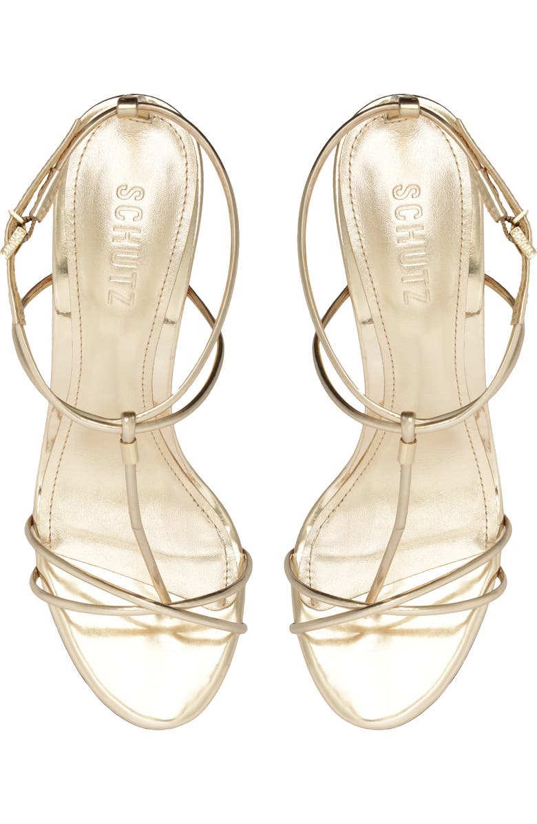 Schutz Jules Ankle Strap Sandal, Alternate, color, Platina