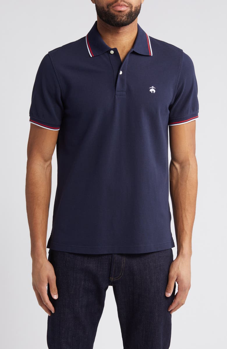 Brooks Brothers Tipped Piqué Polo, Main, color, 
