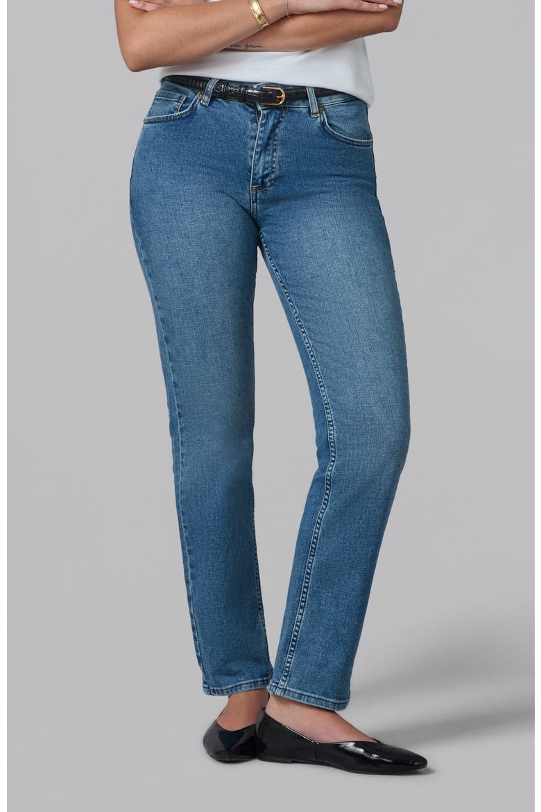 Denver High Rise Straight Leg Jeans, Main, color, Dim Sky 2
