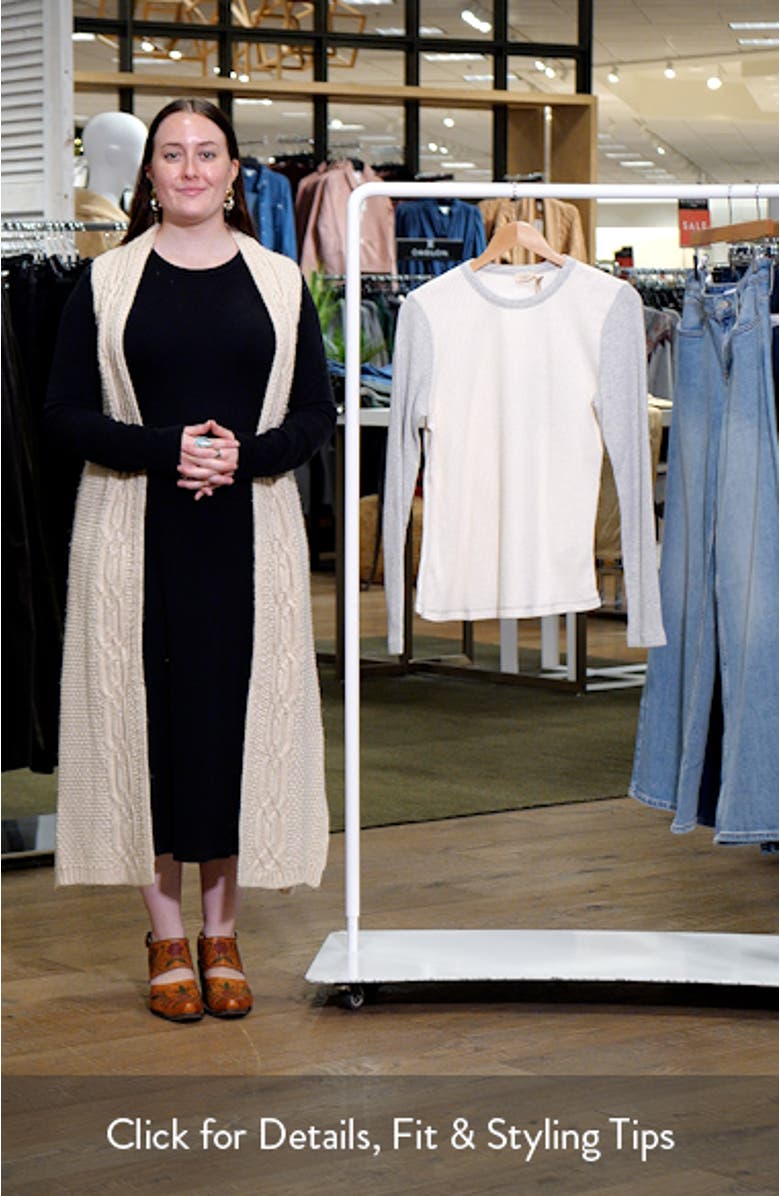 Apres Colorblock Long Sleeve Waffle Knit Top, sales video thumbnail