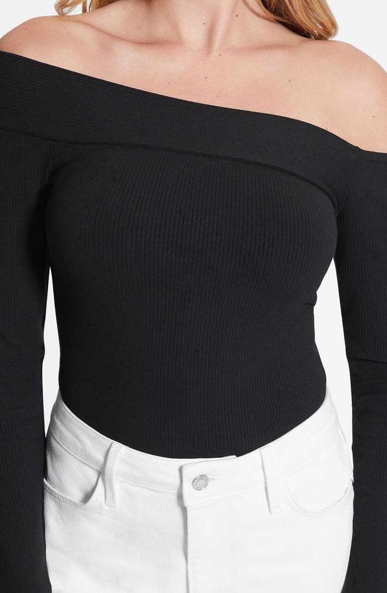 GUESS Amelia Asymmetric Off the Shoulder Long Sleeve Top, Alternate, color,