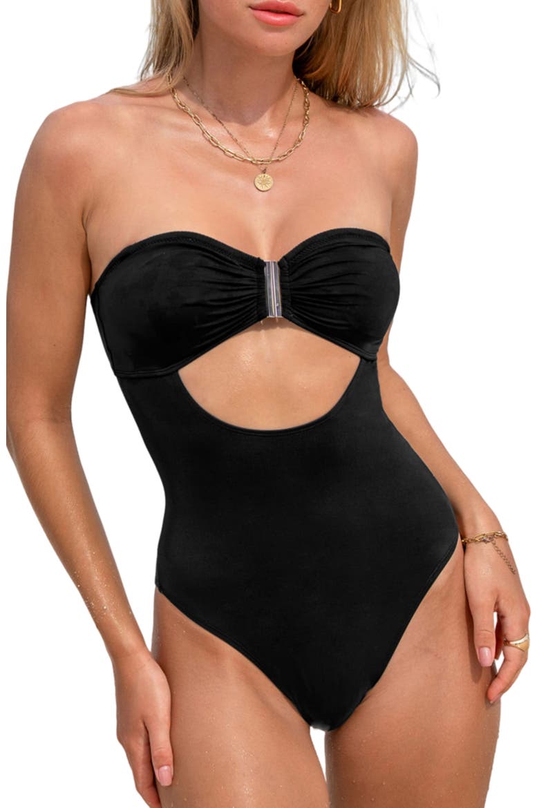 Sweetheart One-Piece Swimsuit, Main, color, BLACK