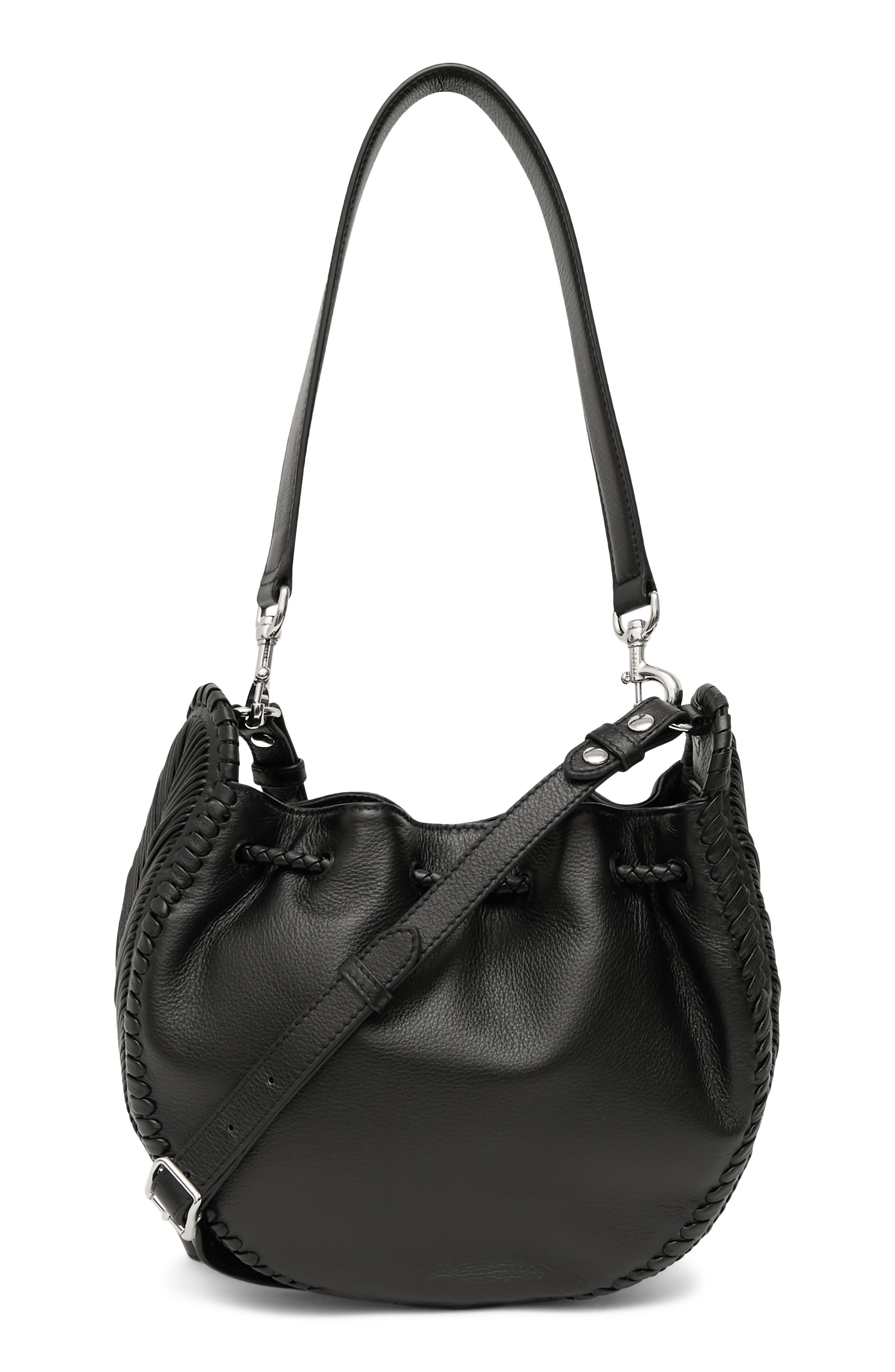 AIMEE All For Love Convertible Drawstring Bucket Bag, Alternate, color, Black