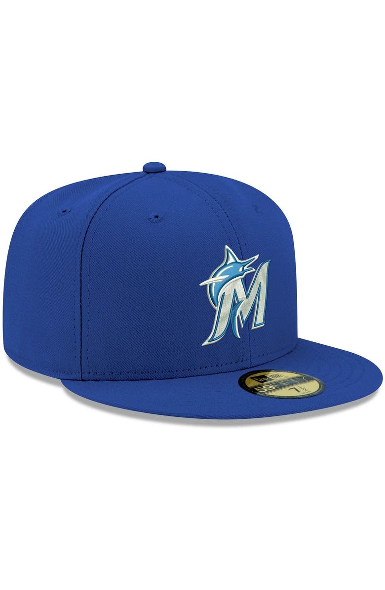 New Era Men's New Era Royal Miami Marlins White Logo 59FIFTY Fitted Hat, Alternate, color, Royal