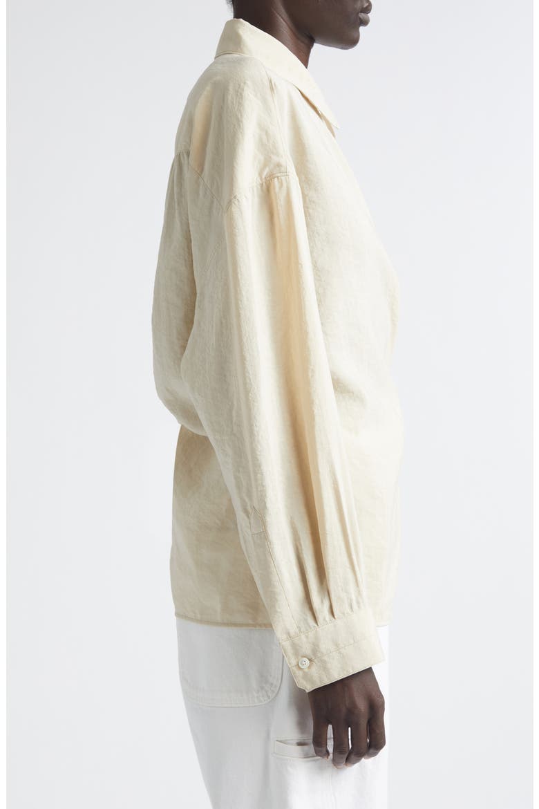 Twisted Silk Blend Shirt, Alternate, color, OAT MILK