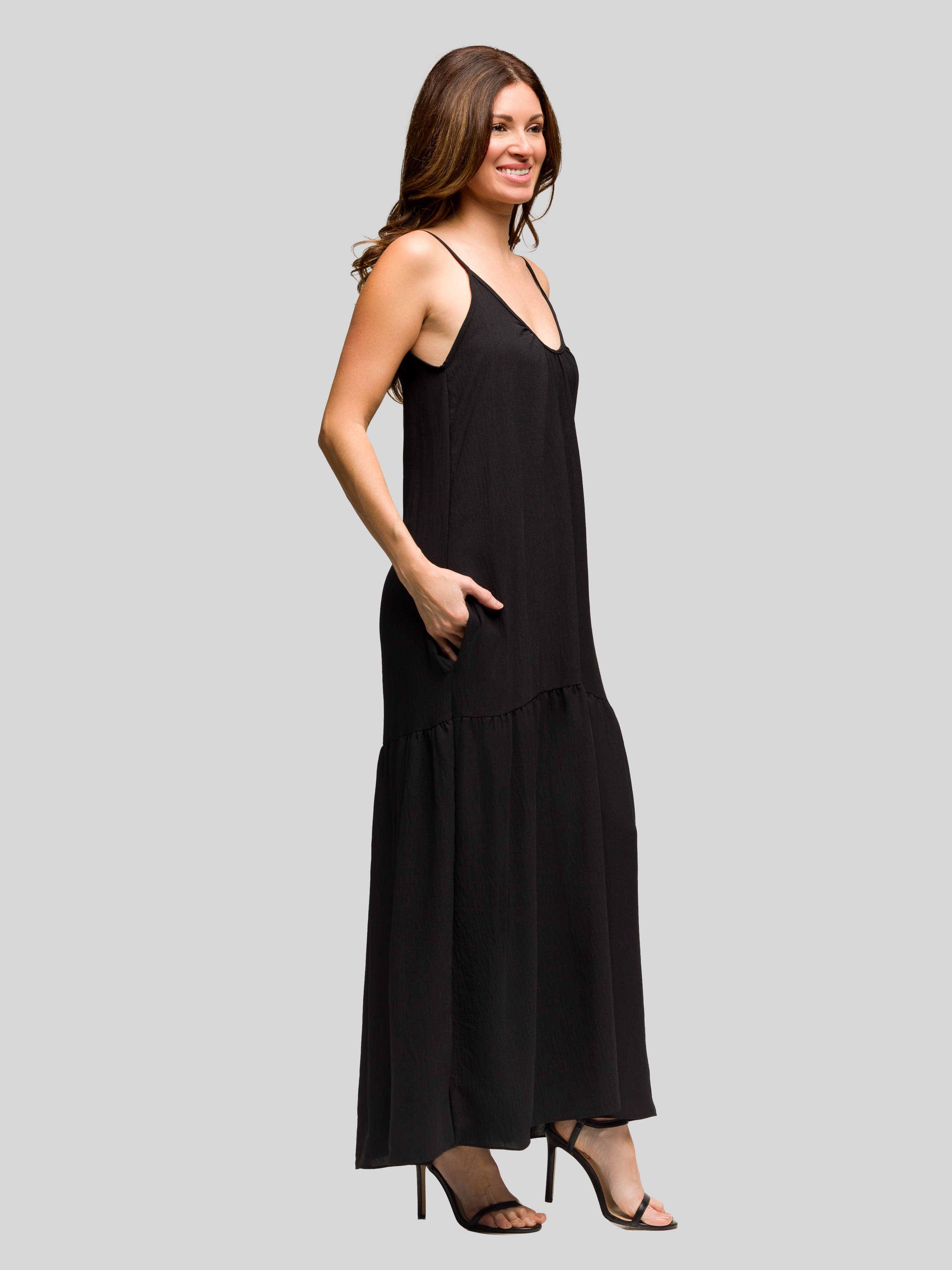 Lightweight Spaghetti Strap Pocket Maxi Dress - image 2