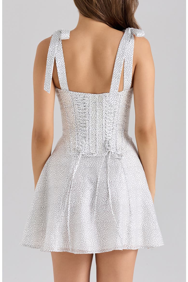 Ariella Corset Tie Strap Minidress, Alternate, color, MICRO SPOT