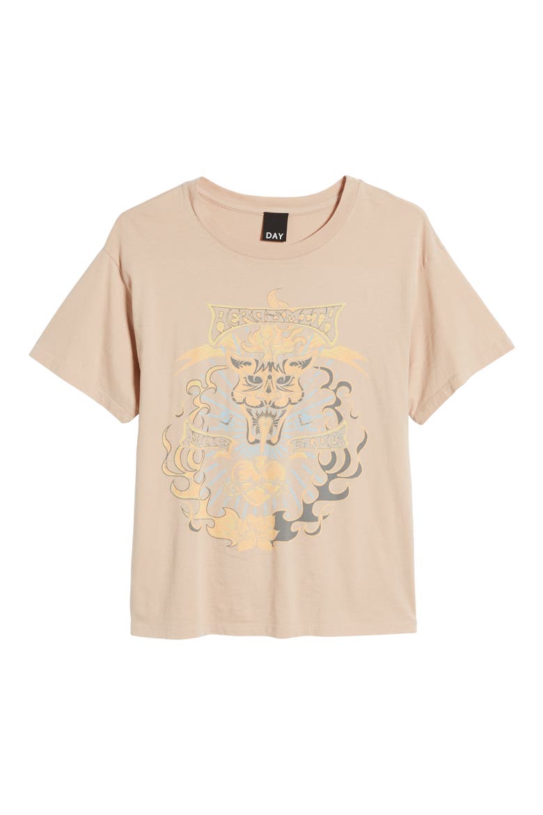 by Daydreamer Aerosmith Nine Lives Tee, Alternate, color, SAND