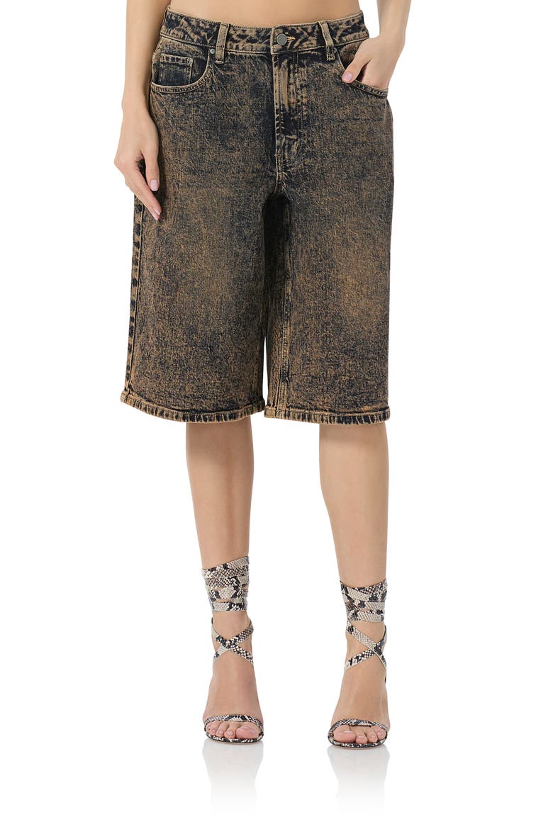 Low Rise Denim Bermuda Shorts, Main, color, PRALINE OD WASH