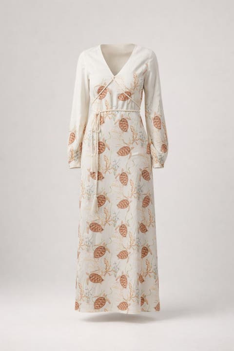 Maroa Linen-blend Printed Maxi Dress