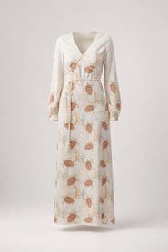 Sable Maroa Linen-blend Printed Maxi Dress