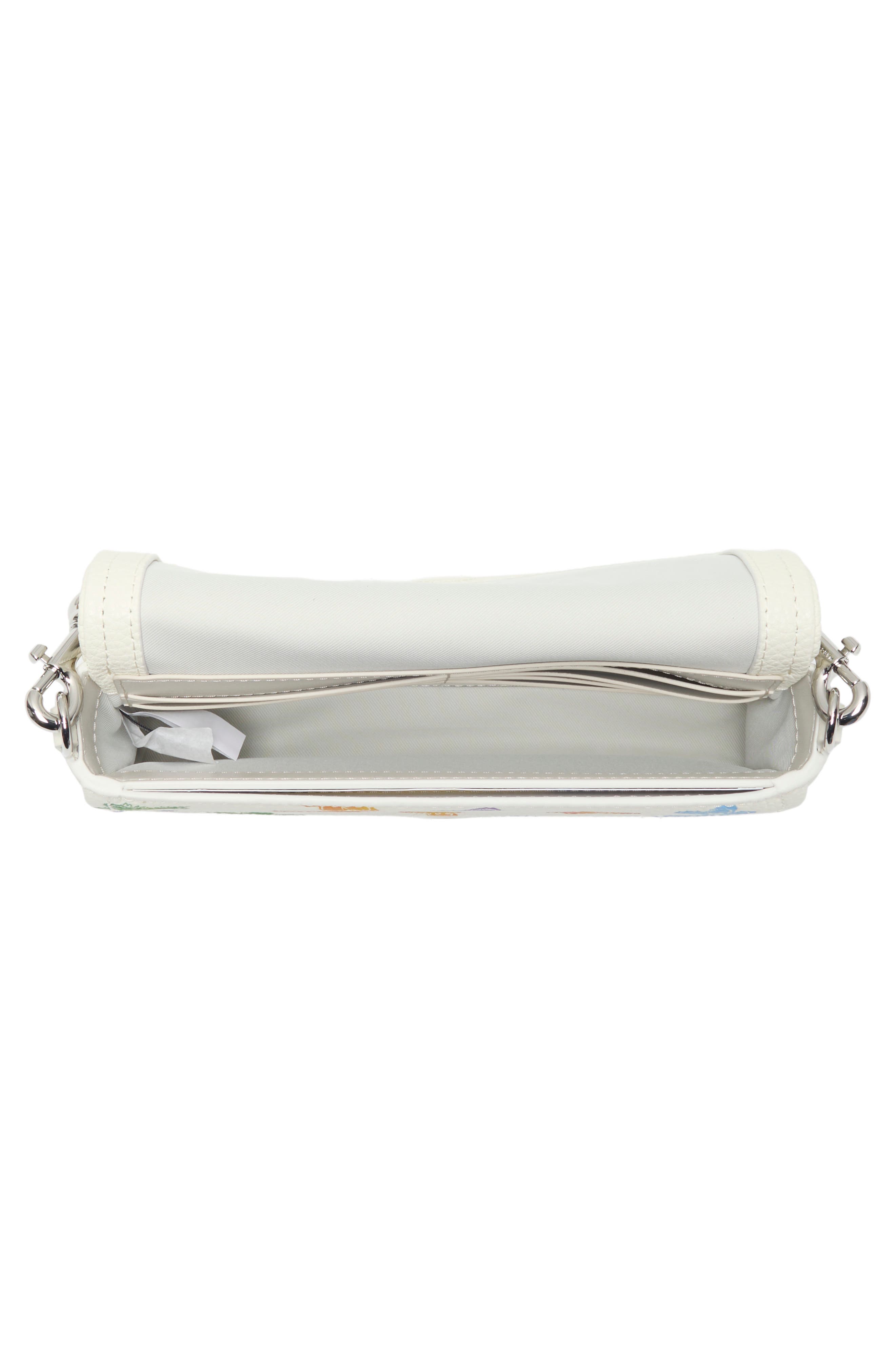 The Mini Bag Floral Leather Crossbody Bag, Alternate, color, WHITE MULTI