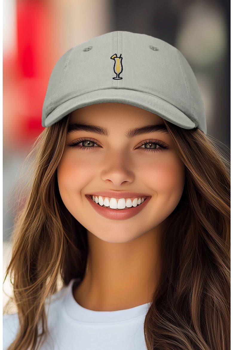Pina Colada Embroidered Dad Cap, Alternate, color, Washed Stone White
