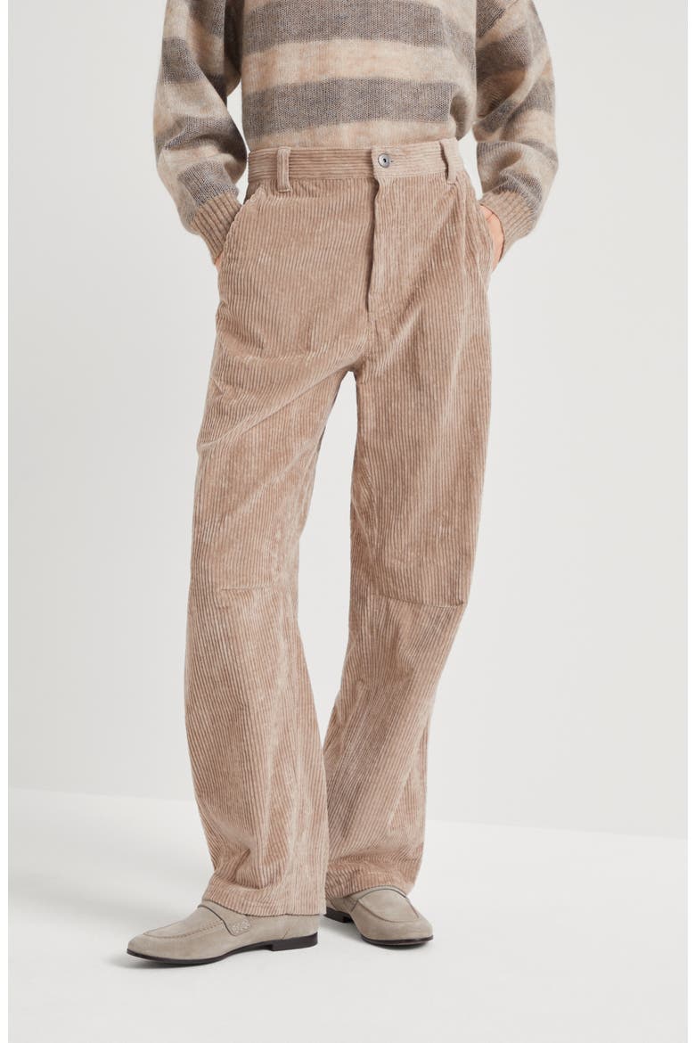 Soft Curved trousers, Alternate, color, Brown