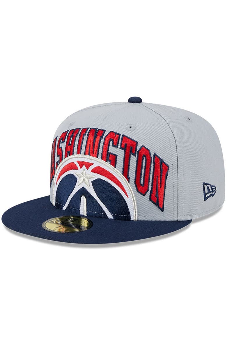 New Era Men's New Era Gray/Navy Washington Wizards Tip-Off Two-Tone 59FIFTY Fitted Hat, Main, color, Gray