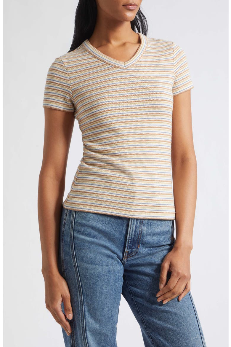 Devin V-Neck T-Shirt, Alternate, color, RUST MULTI