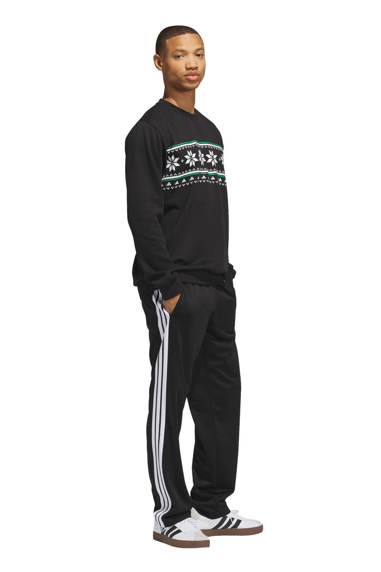 Holiday Print Crewneck Sweatshirt, Alternate, color, BLACK