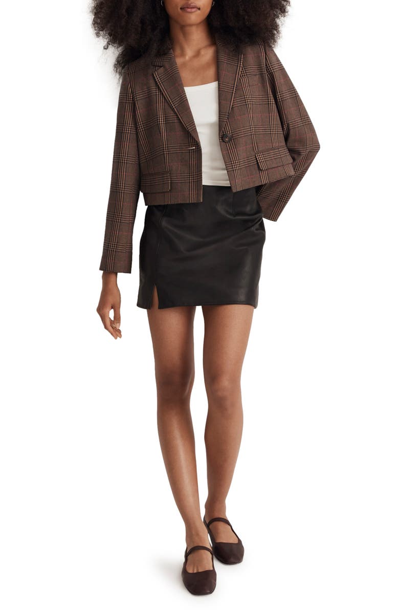 Madewell Stocco Glen Plaid Crop Blazer, Main, color,