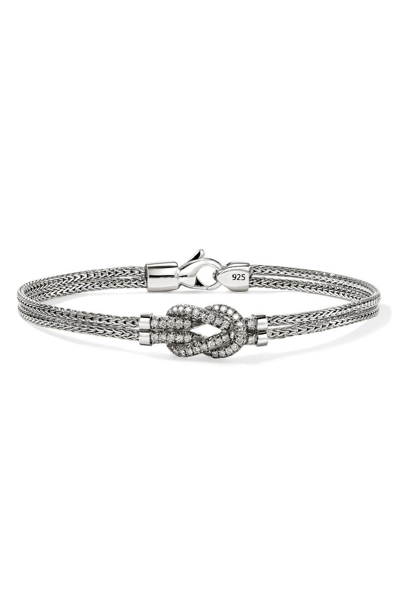 John Hardy Love Knot Bracelet, Diamonds, Main, color, Silver