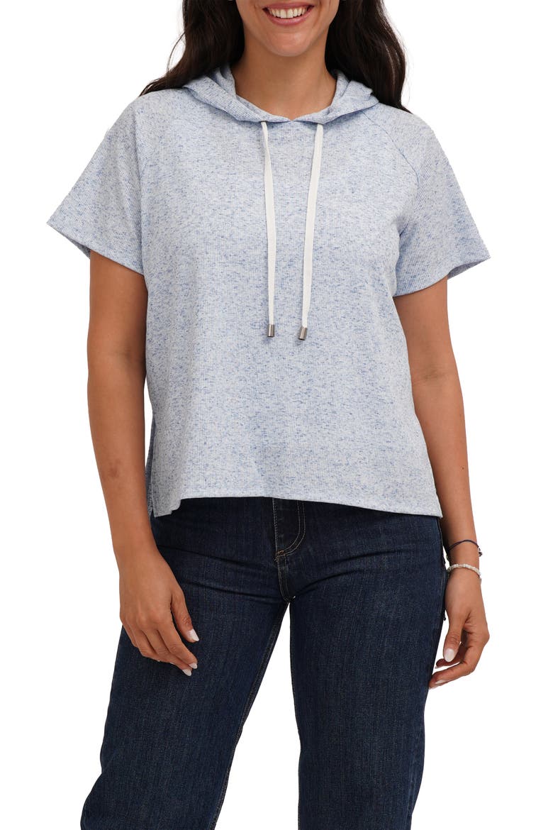 Short Sleeve Pullover Hoodie, Main, color, BLUE