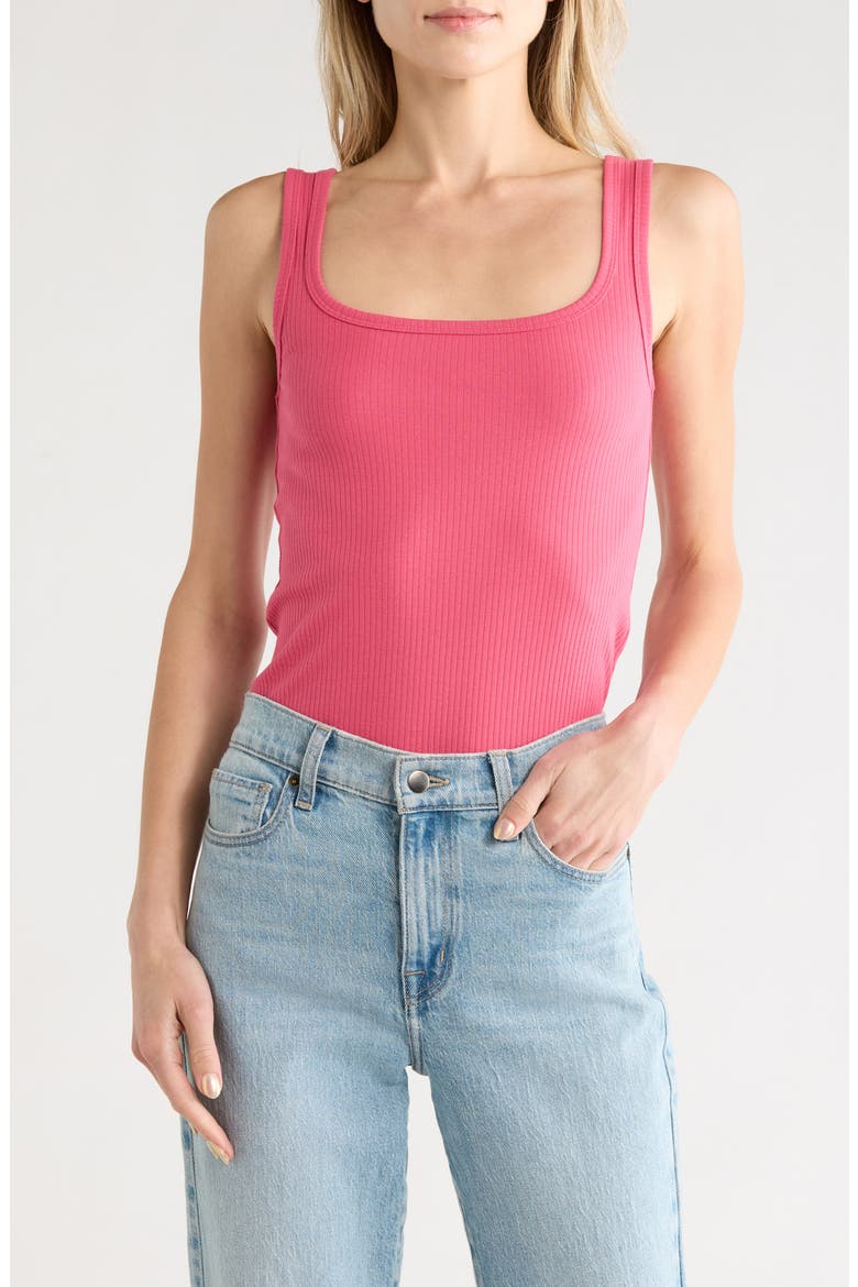 Rib Tank Top, Main, color, PINK CARMINE