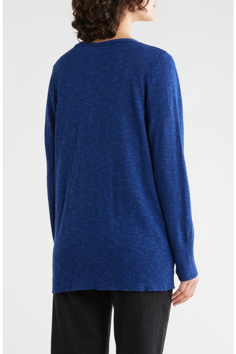 Organic Linen & Organic Cotton V-Neck Sweater, Alternate, color, DEEP DIVE