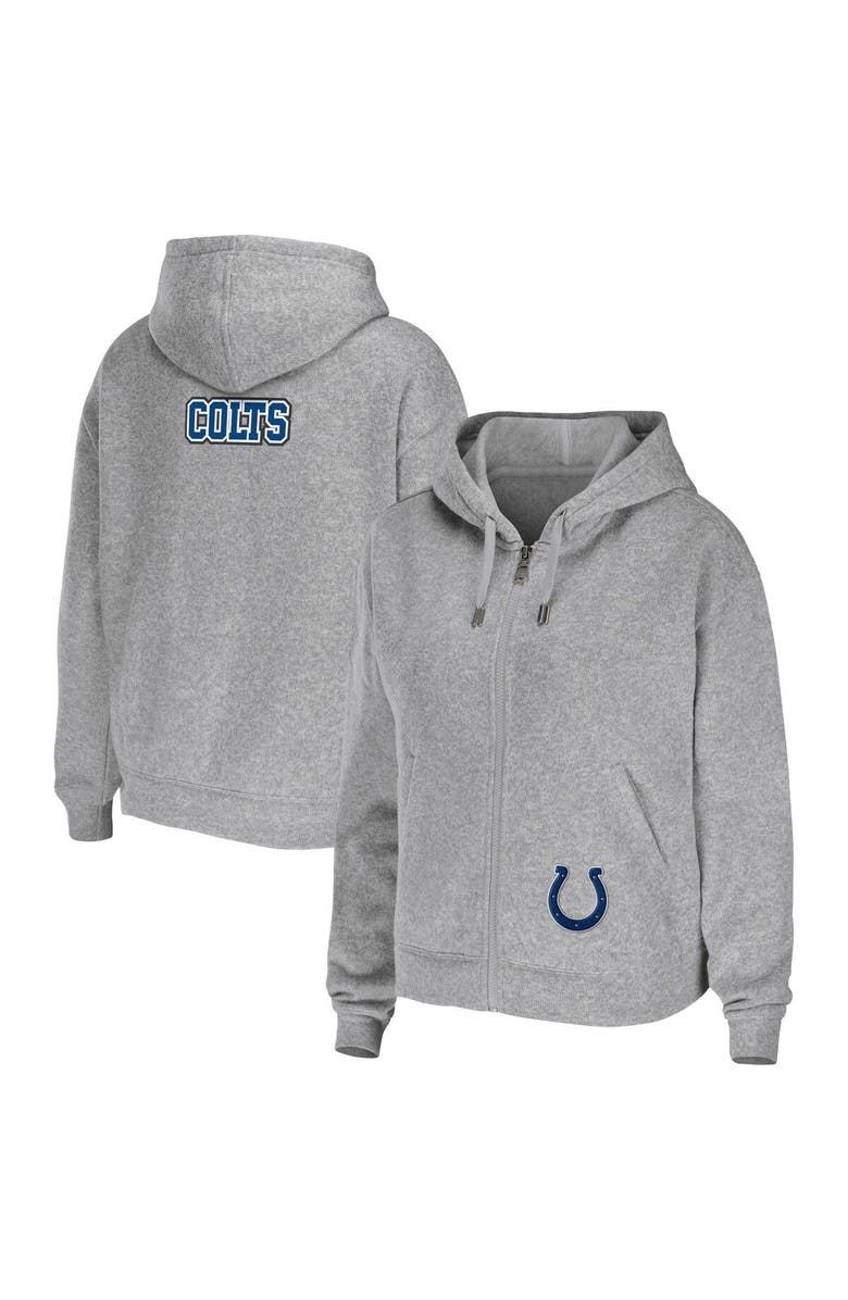 WEAR by Erin Andrews Women's WEAR by Erin Andrews Heathered Gray Indianapolis Colts Team Full-Zip Hoodie, Main, color, Heather Gray