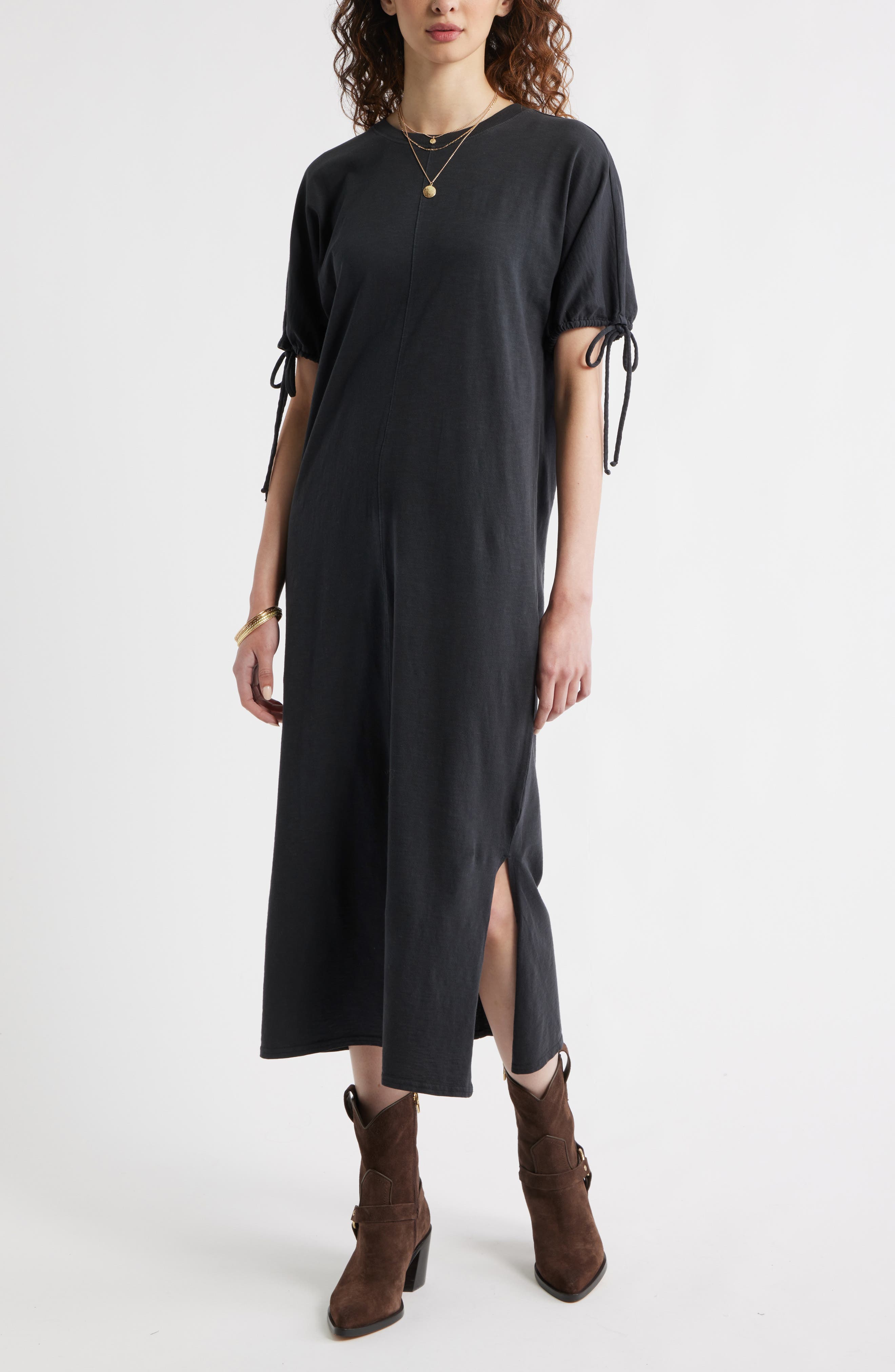 Treasure & Bond Drawstring Sleeve Knit Dress