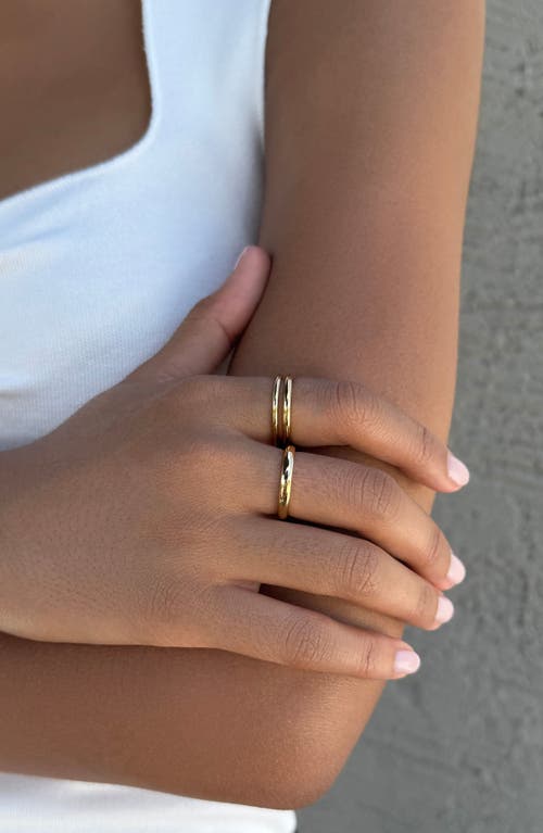 Adornia Tarnish Resistant 18k Gold Plated Stacking Band Set In Gold