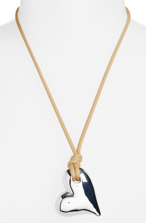 Jenny Bird Art Heart On A String Necklace In High Polish Silver