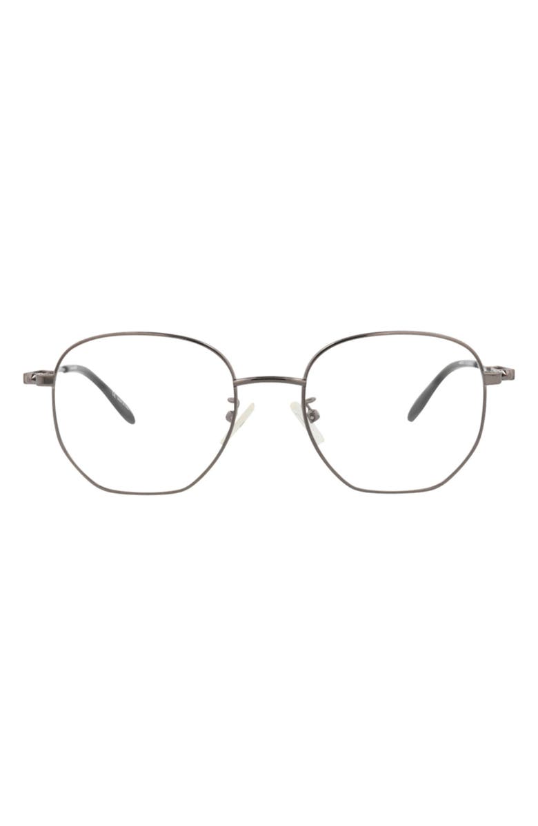 McQueen 52mm Square Optical Glasses, Main, color, Ruthenium Transparent