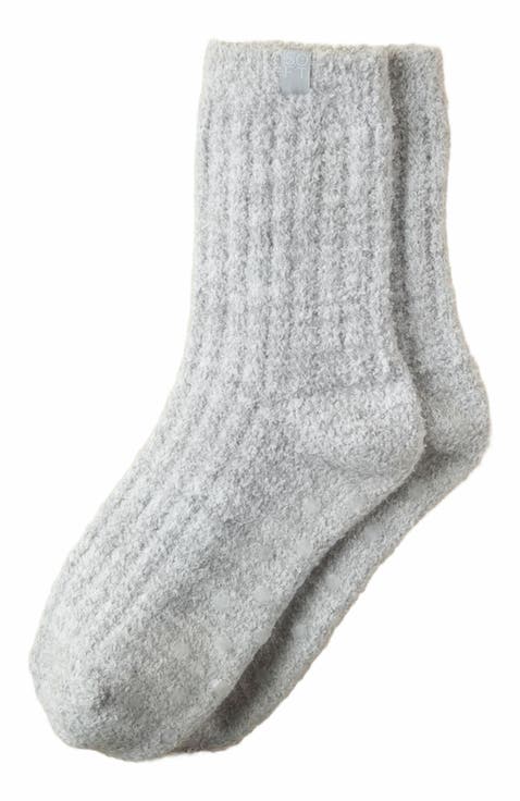 Marshmallow Crew Socks with Grippers