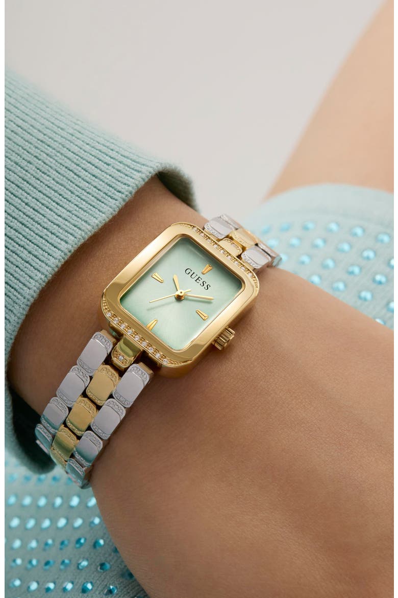 Isla Tank Two-Tone Bracelet Watch, 22mm, Alternate, color, GOLD