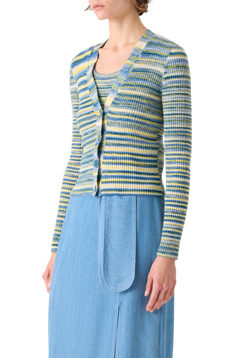 Space Dye Merino Wool Cardgian, Alternate, color, SKY BLUE-MULTI