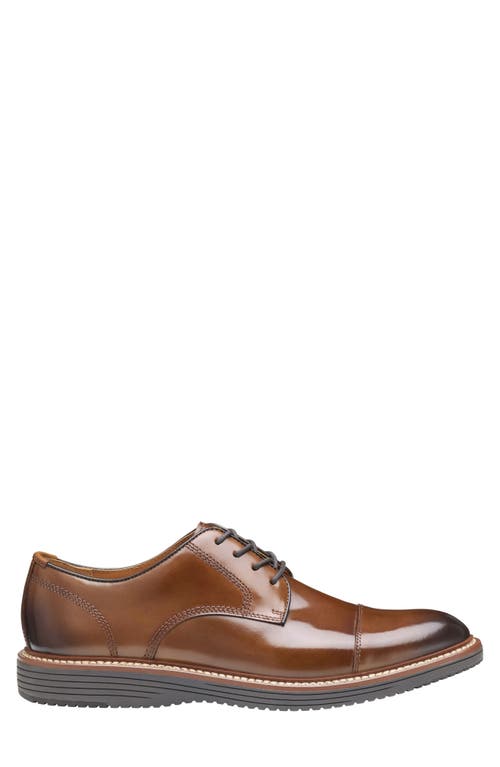 Johnston & Murphy Men's Hodges Cap Toe Lace Up Dress Casual Shoe In Tan Full Grain