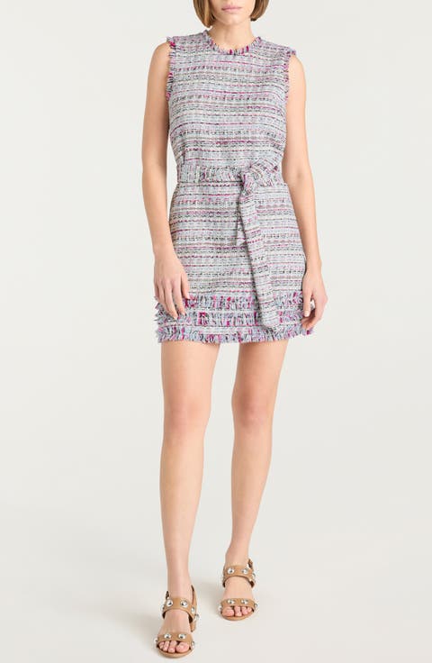 Ashton Belted Tweed Minidress