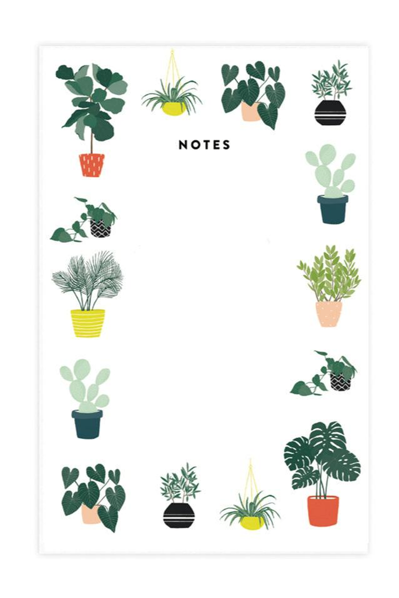Plant Pattern Notepad, Main, color, Green / White