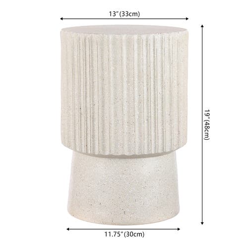 Jonathan Y Louisa 19" Modern Art Deco Tambour Accent Table, Gray Terrazzo Finish In Cream Terrazzo
