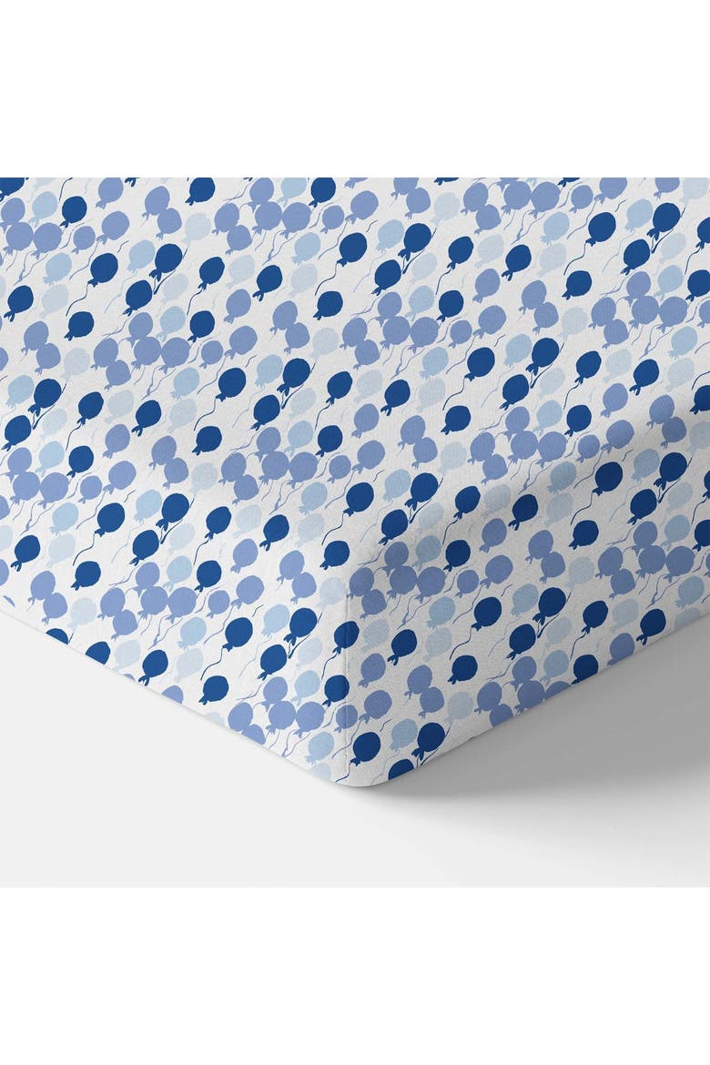 Organic Fitted Crib Sheet, Main, color, Blue Balloons
