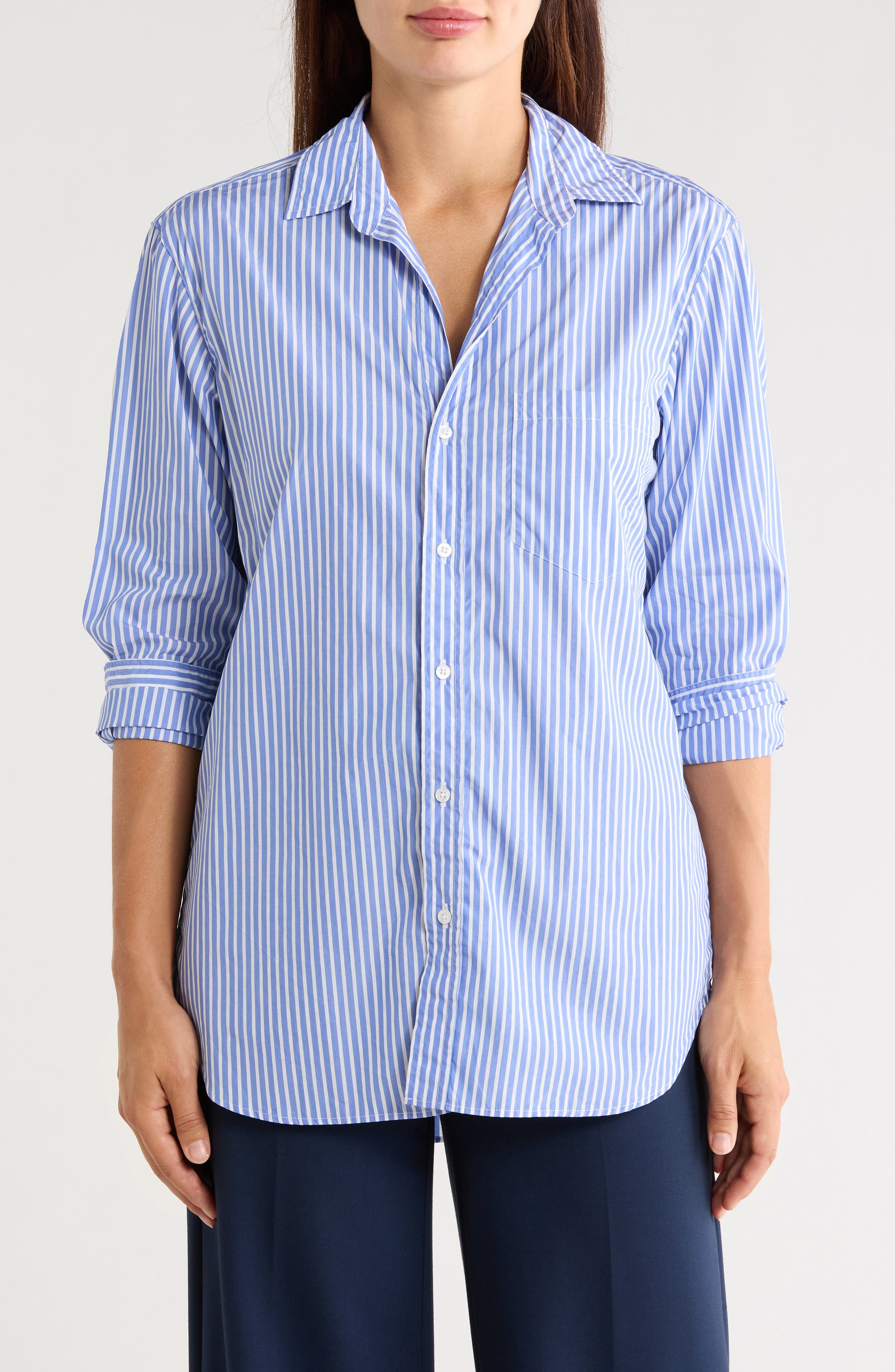 Joedy Striped Cotton Boyfriend Shirt